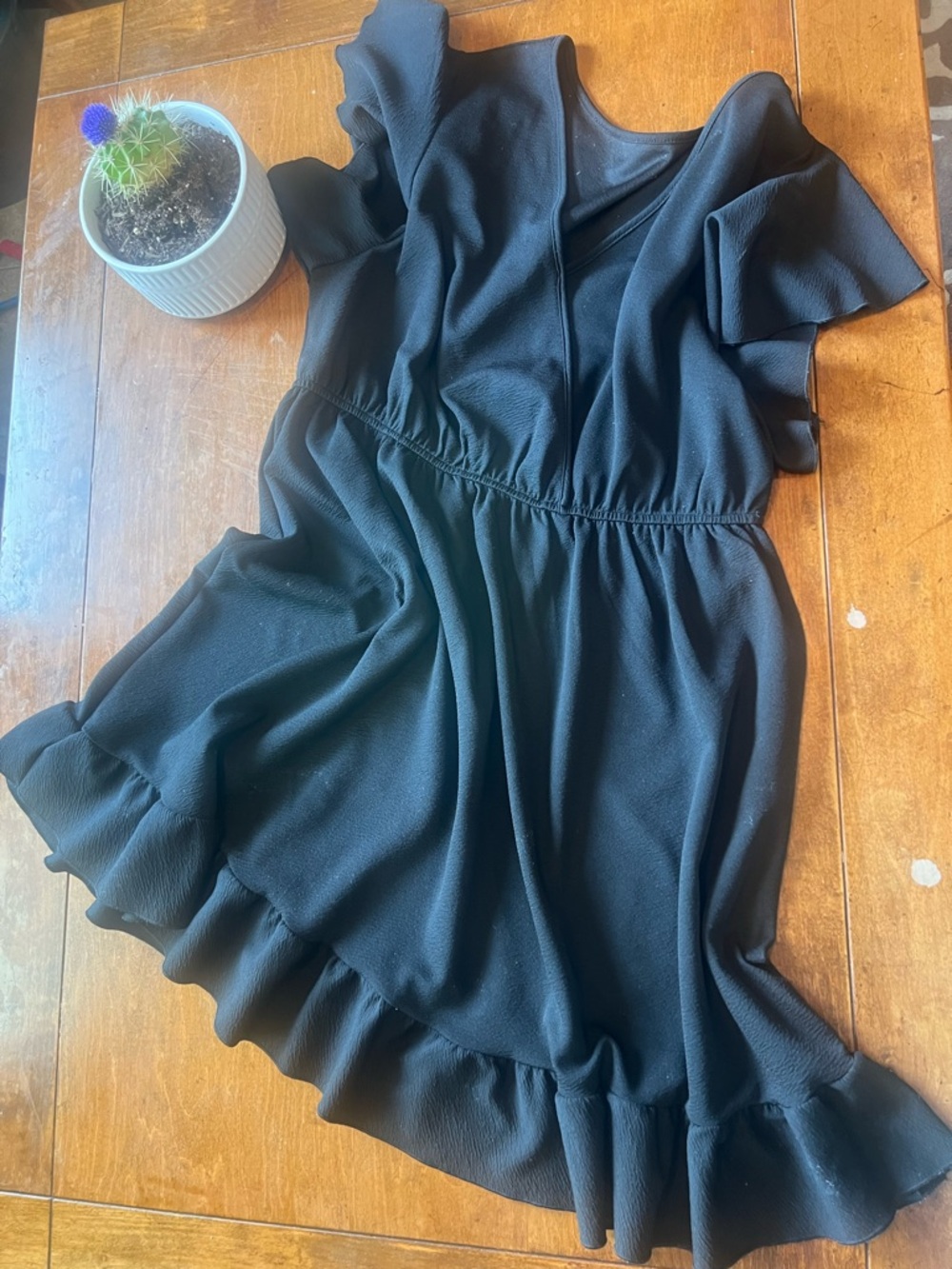 SHEIN Black Ruffle Short Dress
